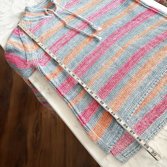 J. Jill Blue Blue/Pink Striped Pullover Cotton Linen Sweater women’s size medium - Picture 9 of 10